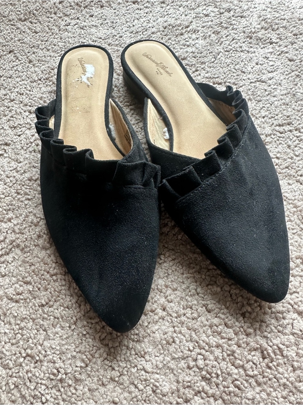 Universal Thread Black Suede Flats 7.5